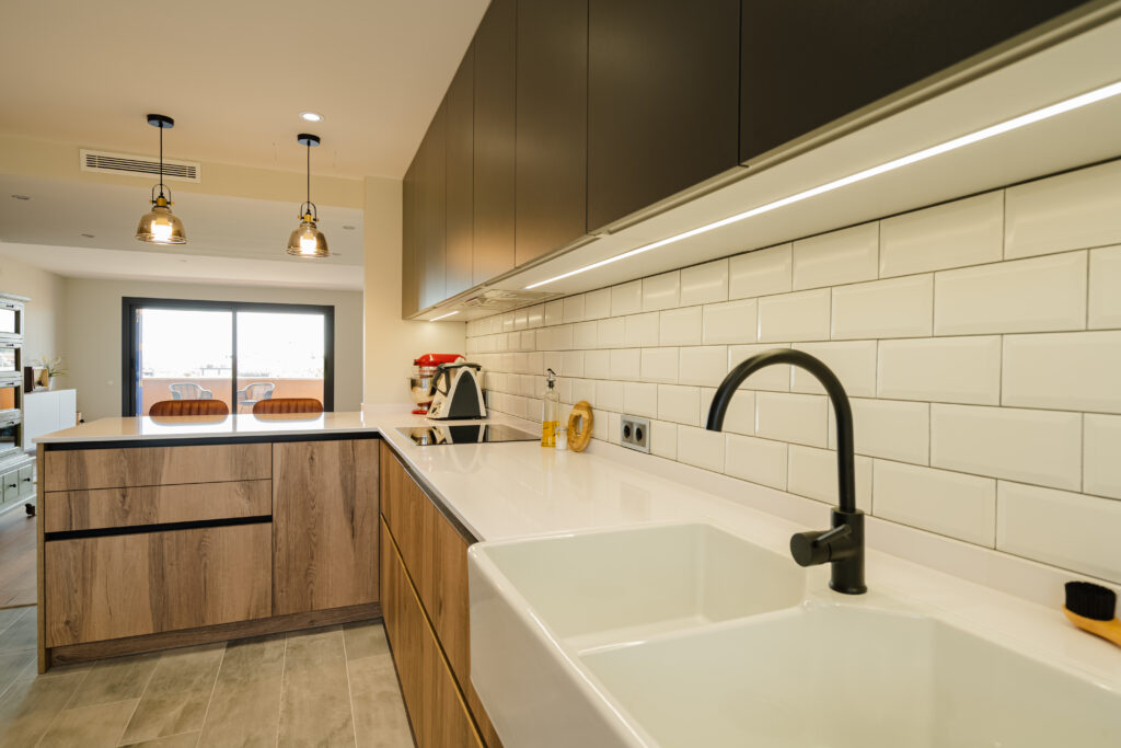 cocina madera rustica antracita helice 7